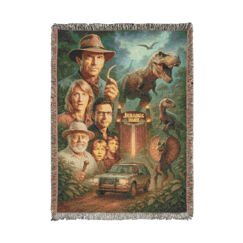 Gewebte Jurassic Park Decke 